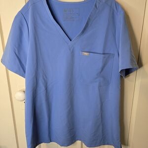 Figs Womem Blue V-Neck Shirt